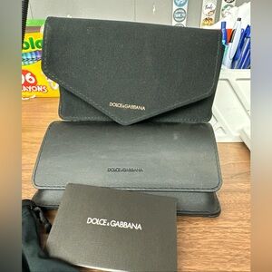 2 Cases  Dolce Gabbana Sunglasses Eyeglasses Black Soft Fabric Sunglass <<2>>